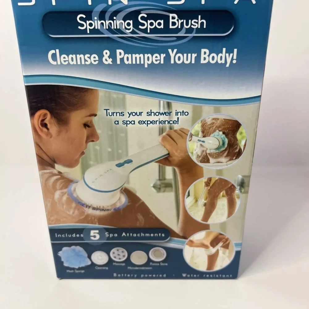 New in Box. SPIN SPA!! Spinning Spa Brush with 5 Attachments